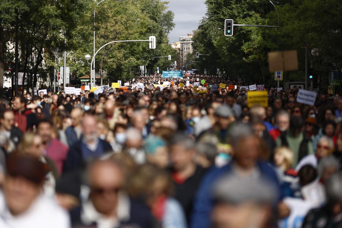 Manifestación em Madrid en defensa de la sanidad pública