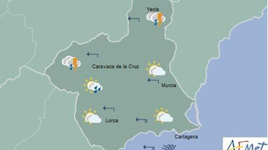 Aviso amarillo por tormentas con posibilidad de granizo