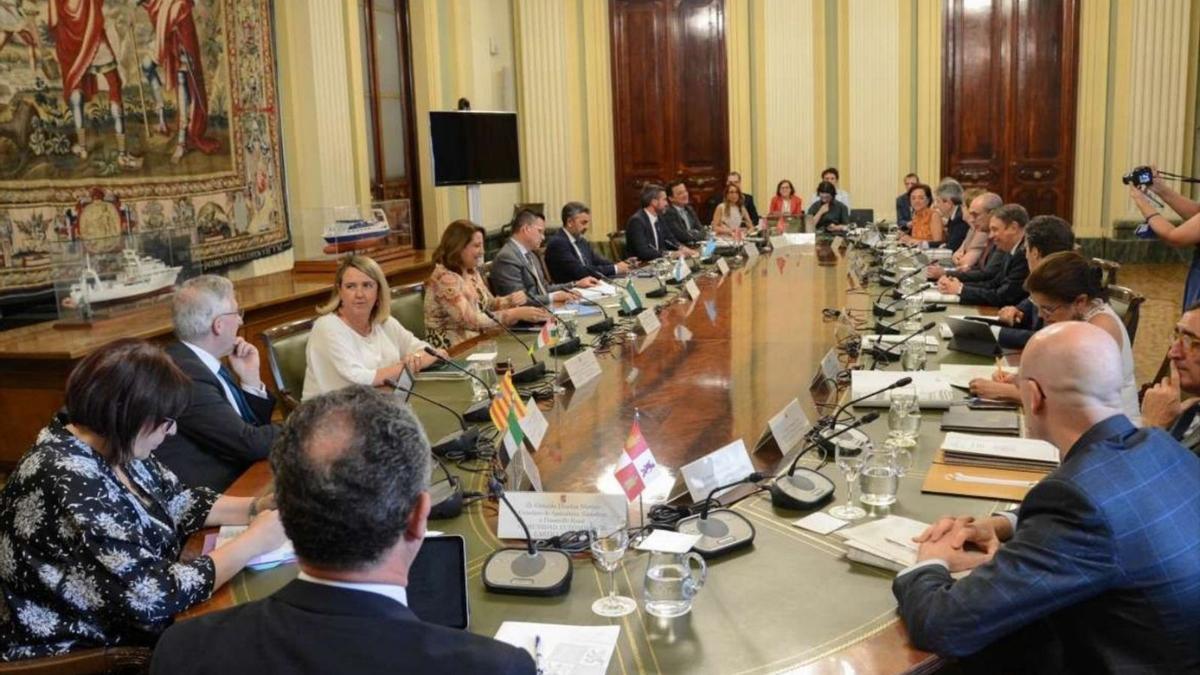 El consejero Gerardo Dueñas, de espaldas, durante la Consejo Consultivo celebrada en Madrid. | Europa Press