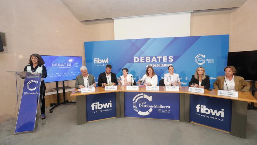 Debate electoral en el Club Diario de Mallorca con los candidatos de PSIB, PP, Podemos, Més, Ciudadanos, El PI y Vox