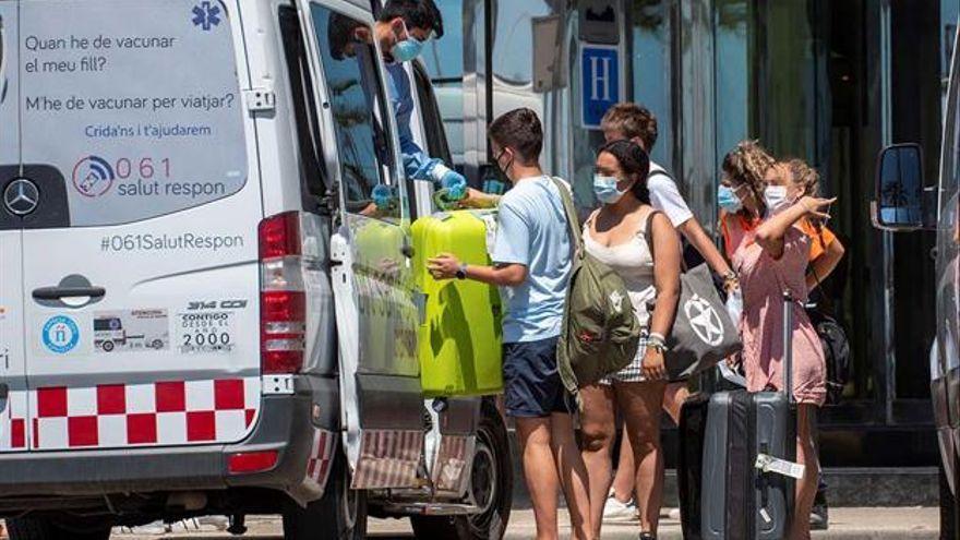 Un grupo de alumnos confinados en Mallorca.