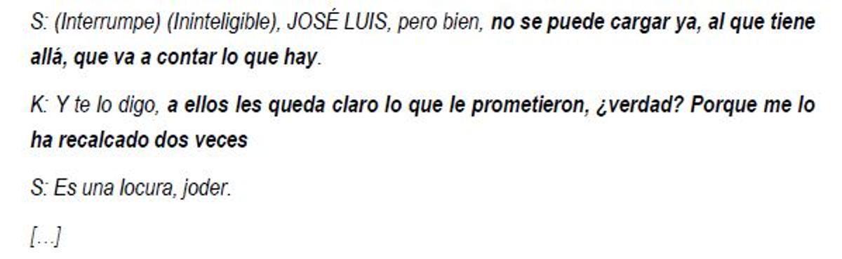 Extracto de una conversación entre Santos Cerdán y Koldo García.