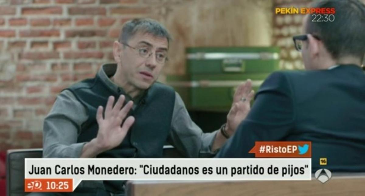 Monedero, amb Risto, a ’Al rincón de pensar’. Monedero, amb Risto, a ’Al rincón de pensar’.