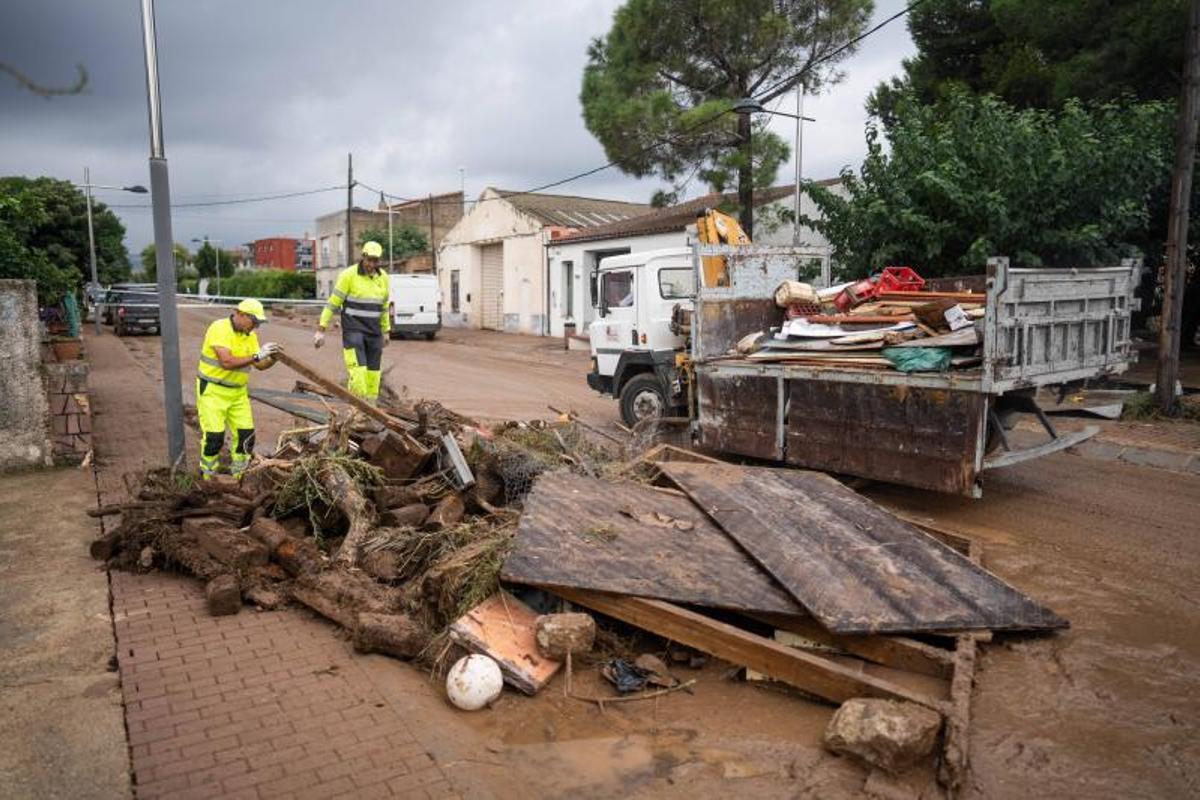 Consecuencias del paso de la Dana en Santa Bàrbara (Montsià), en octubre de 2025.