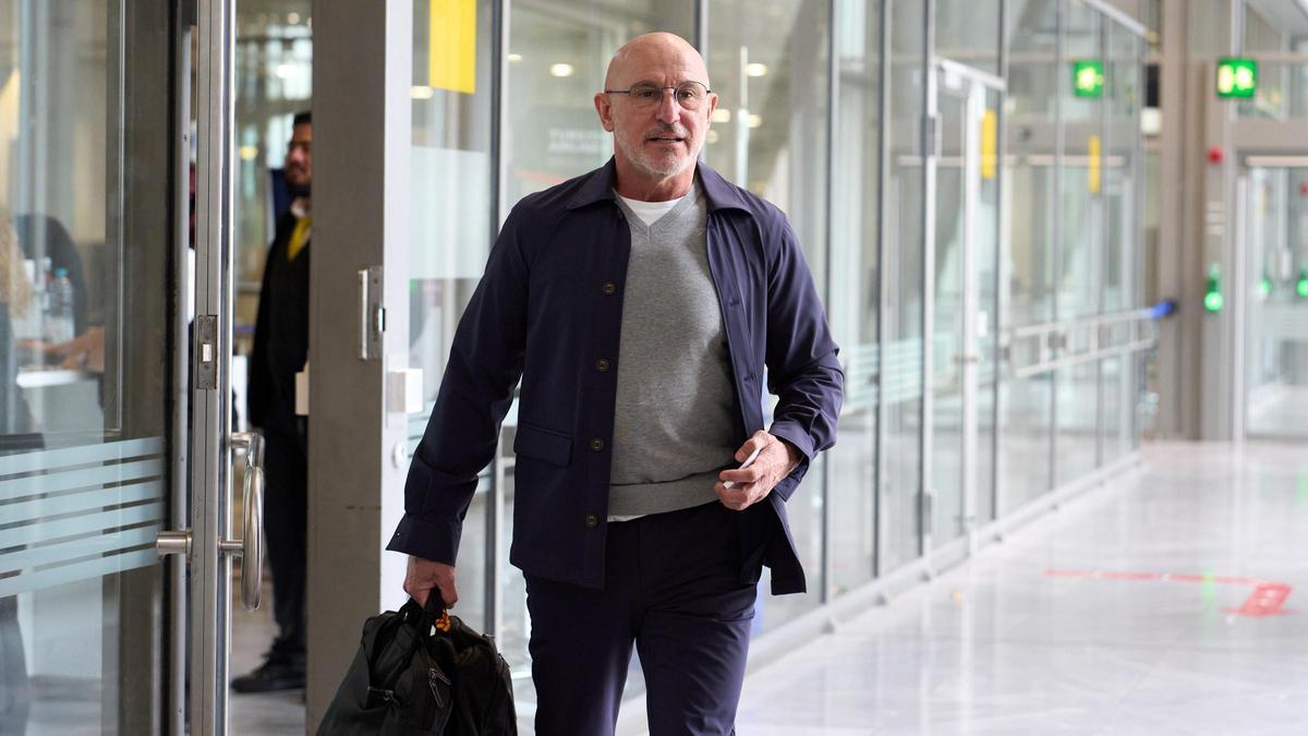 De la Fuente, a la llegada del equipo a Múnich