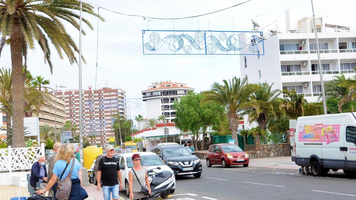 Decoración navideña en Playa del Inglés.