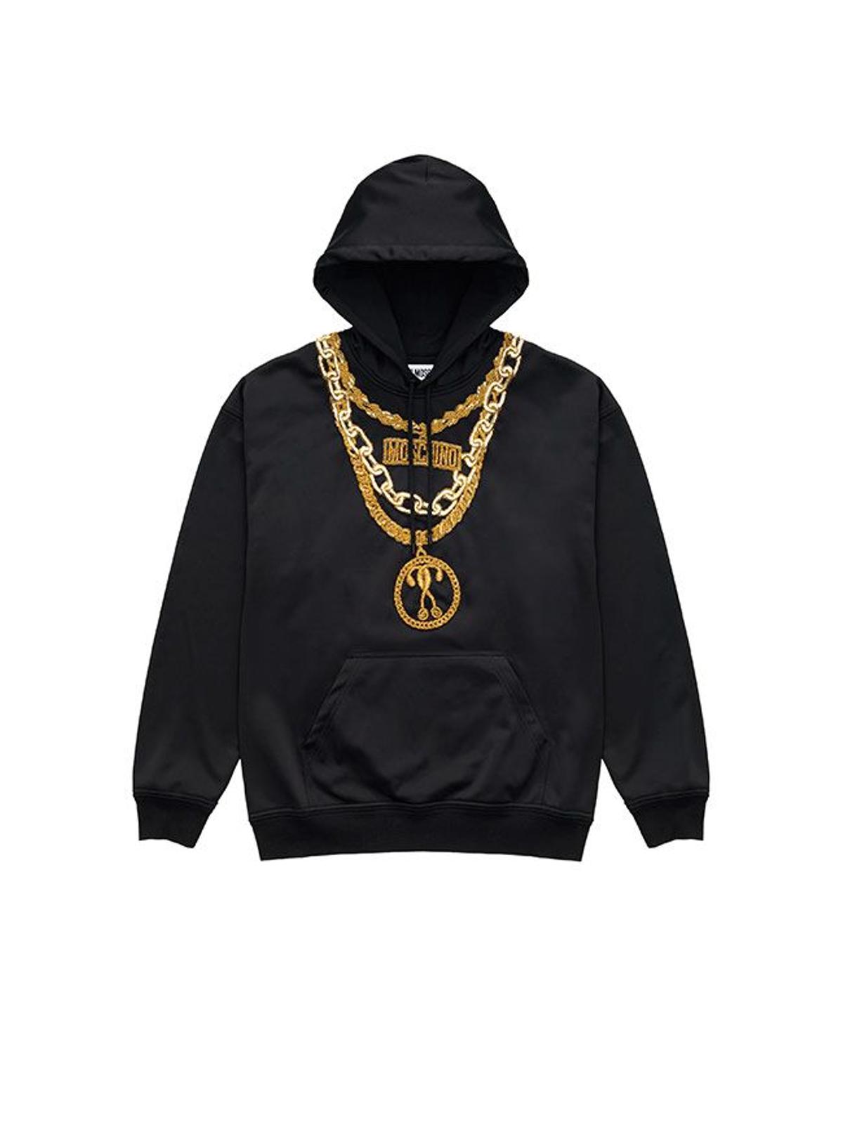 Todas las imágenes de la colección de Moschino x H&amp;M: sudadera con collares estampados