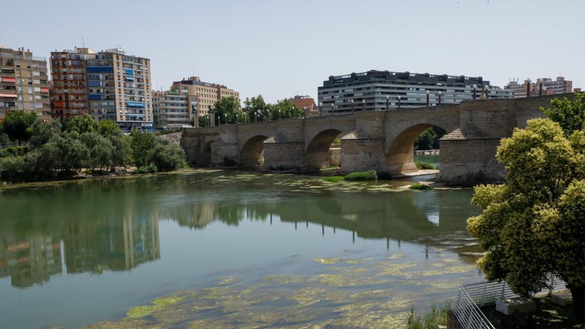 La ola de calor deja al Ebro con caudales mínimos en Zaragoza