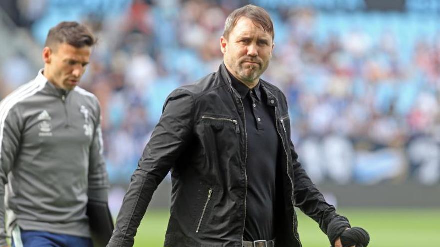 Eduardo Coudet, en Balaídos tras el partido frente al Alavés