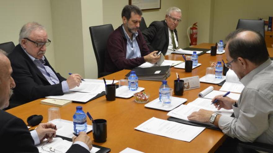 Antonio Gómez Fayrén, de espaldas, preside el pleno del Consejo Jurídico, ayer.