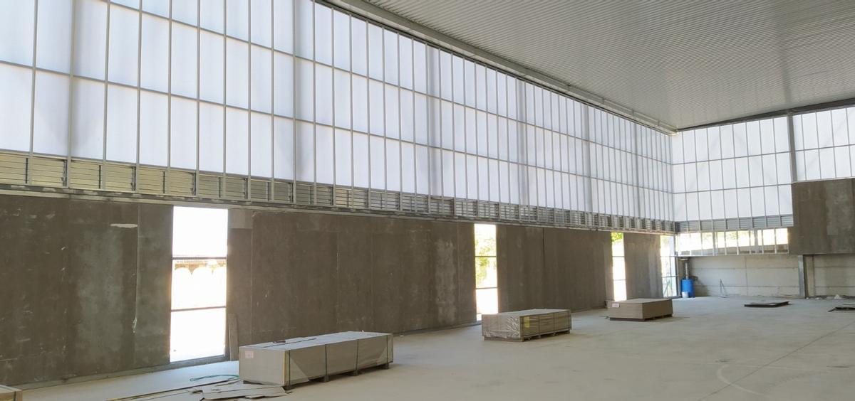 Interior del pabellón de Villaharta en la actualidad.