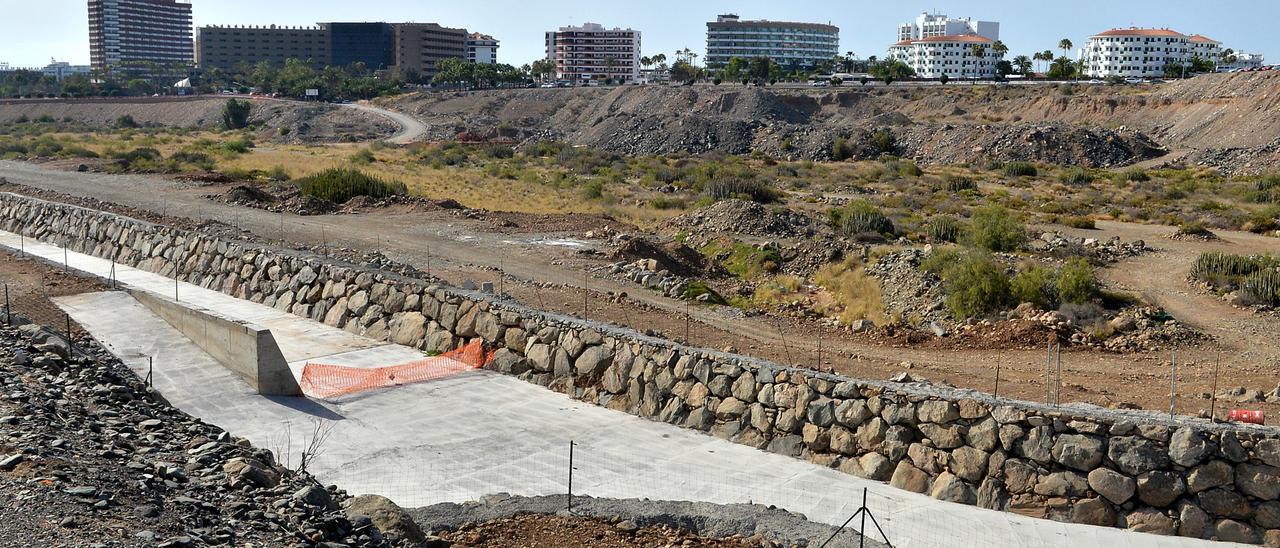 Estado de las obras de canalización en el barranco de El Veril en el año 2018