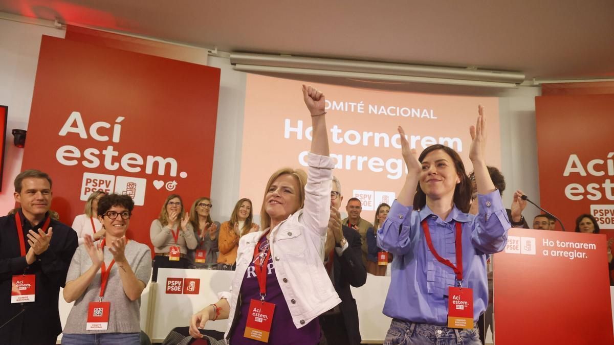 Pilar Bernabé y Diana Morant, en un reciente comité nacional.