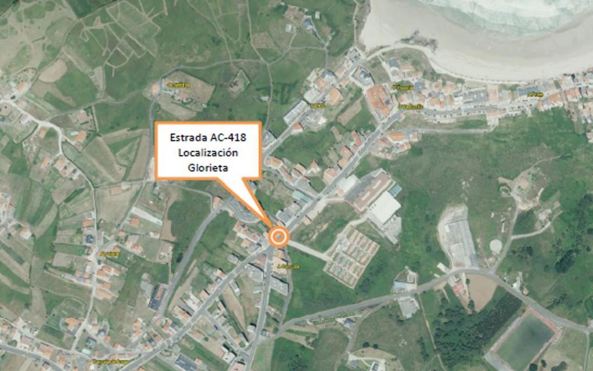 Intersección na que se construirá a glorieta na AC-418.