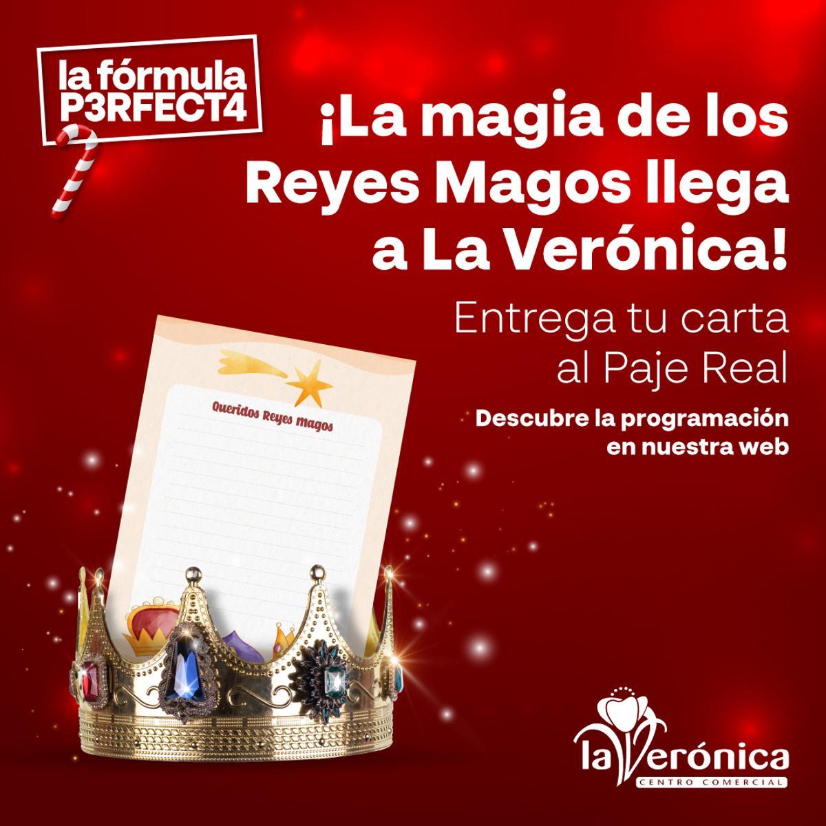 Cartel de presentación navideño del centro comercial