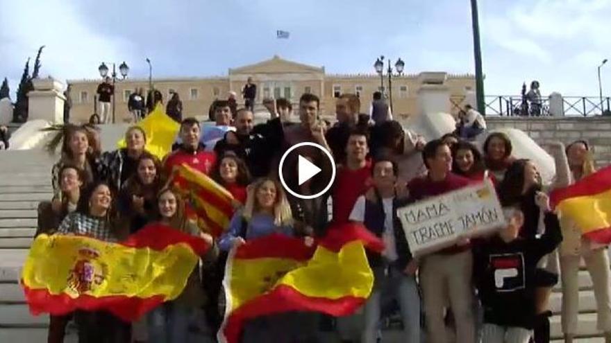 Ambientazo en Atenas con la afición española