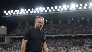 Hansi Flick, el entrenador del Barcelona, abandona Vallecas tras el empate con el Rayo Vallecano (1-1).