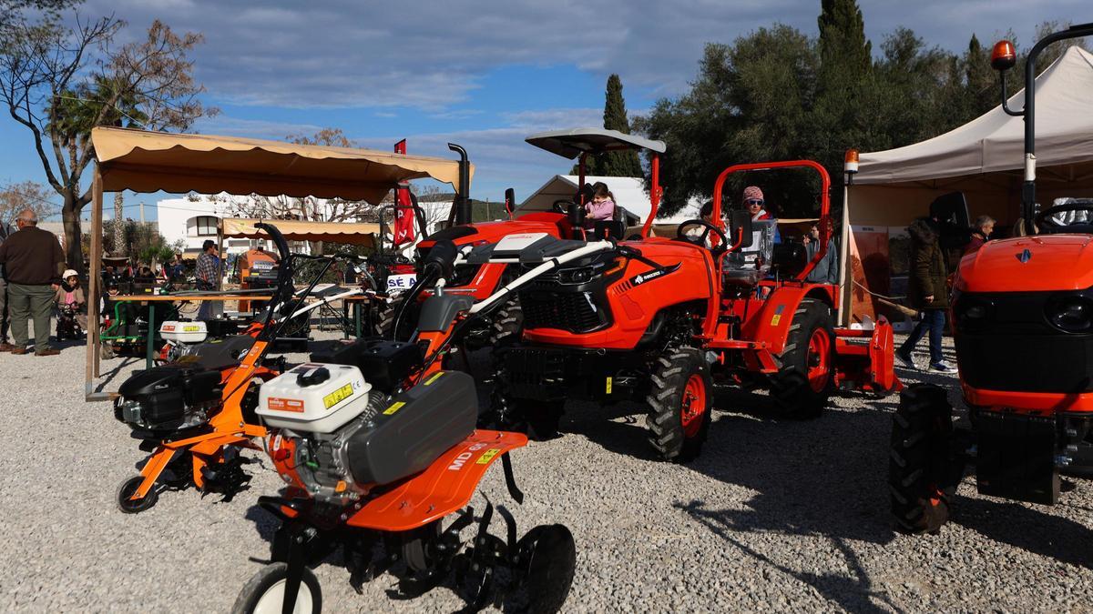 La exhibición de tractores entusiasmó a los más pequeños.