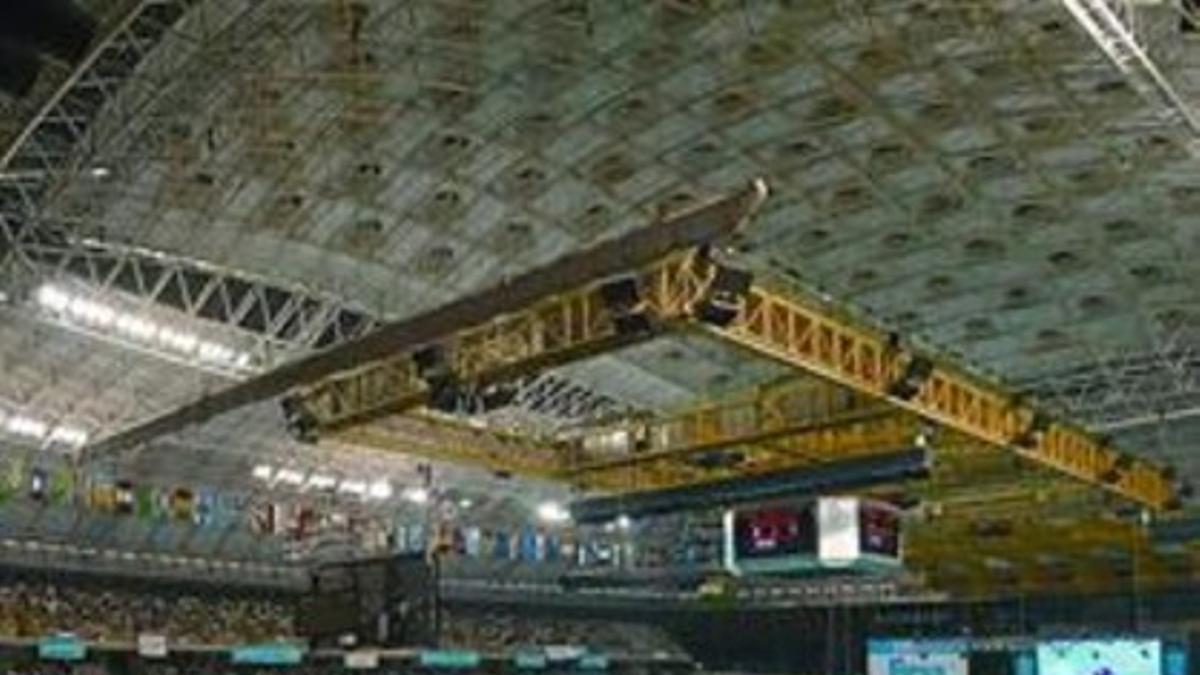 Imagen de la piscina instalada dentro del Palau Sant Jordi que acogió los Mundiales del 2003 en Barcelona.