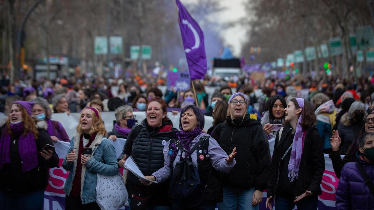 Imagen de una manifestación feminista en Barcelona.