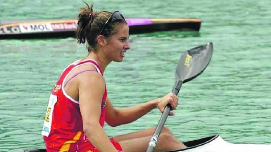 Eva Barrios, en una competición con la selección española.