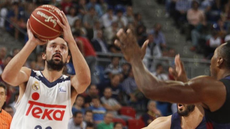 El madridista Sergio Llull en la reciente semifinal de la Supercopa ante el Barcelona en Vitoria