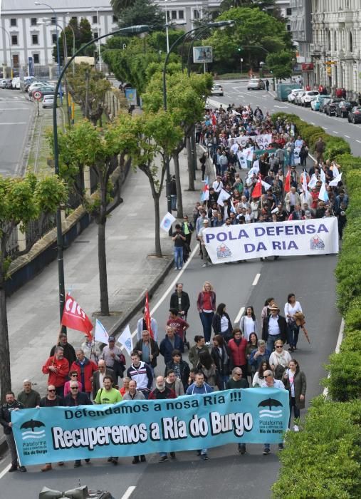 Manifestación en defensa de la ría de O Burgo