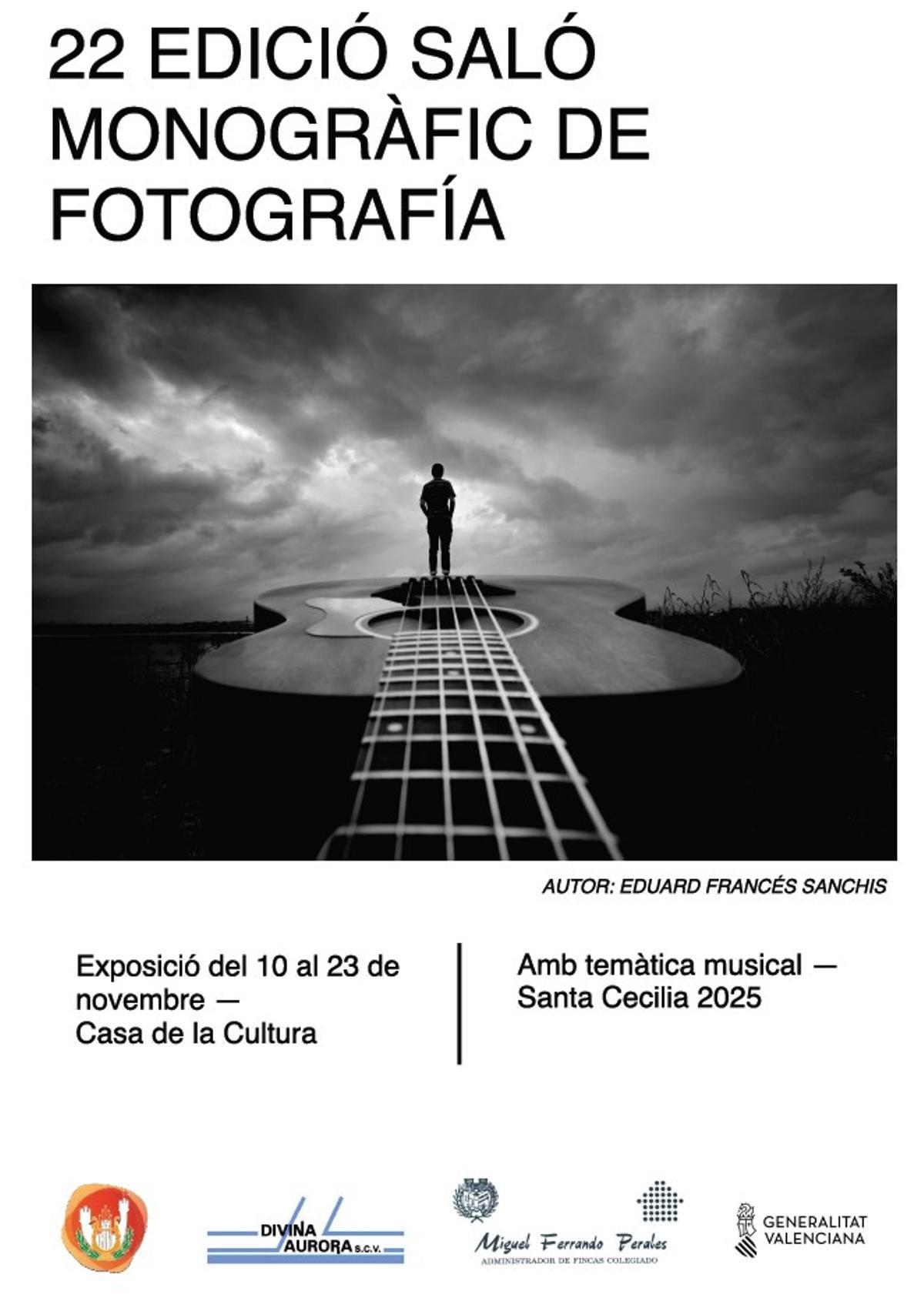 Cartel del XXII Saló Monogràfic de Fotografia de la Música Vella de Xàtiva.