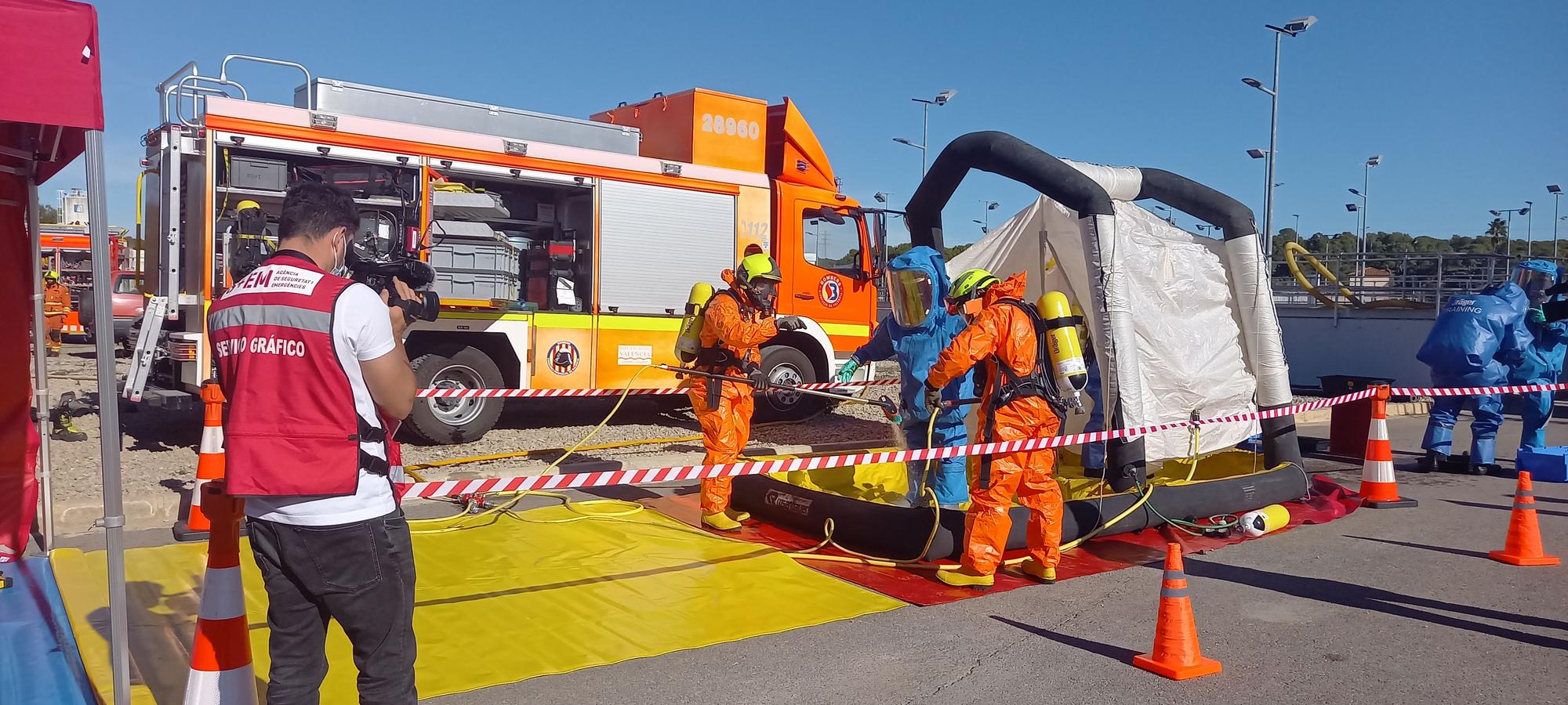 La EMSHI confirma su capacidad de respuesta ante graves emergencias con el simulacro en la potabilizadora La Presa