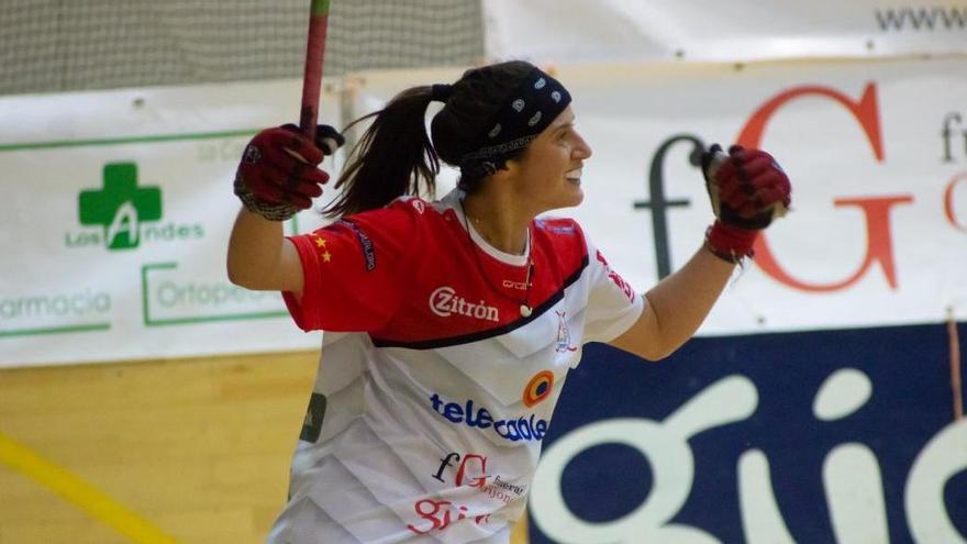 María Sanjurjo, en un partido con el club gijonés del Telecable.