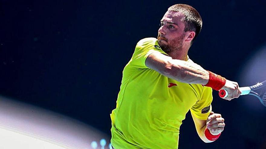 Pedro Martínez Portero, durante su partido ante Emil Ruusuvuori.