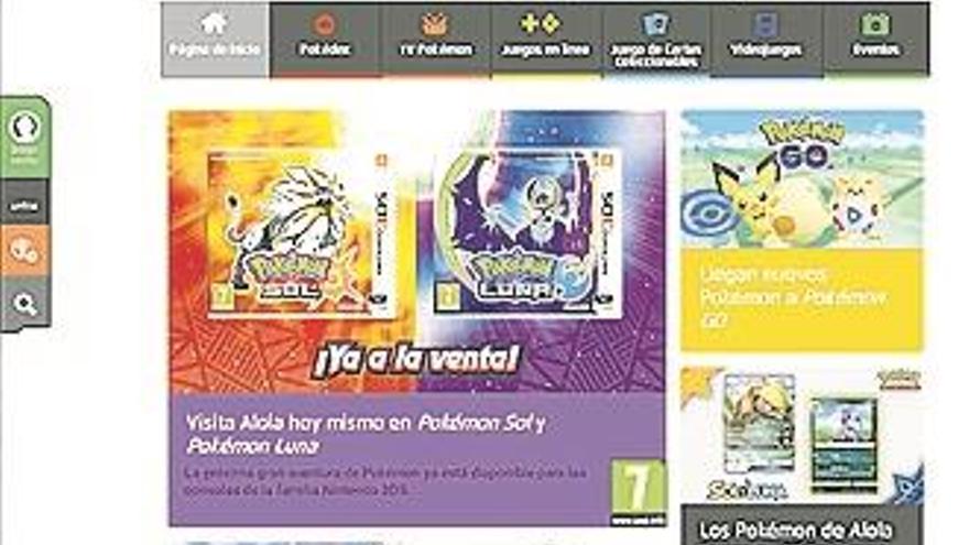 Todas las novedades de los pokémon en su página web oficial