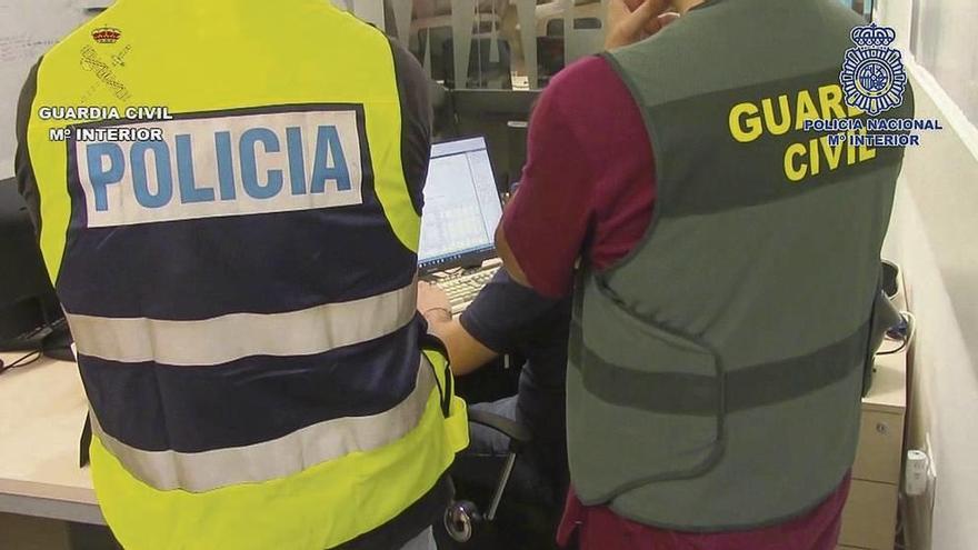 La operación fue realizada de forma conjunta por la Policía Nacional y la Guardia Civil. // P.N./G.C.