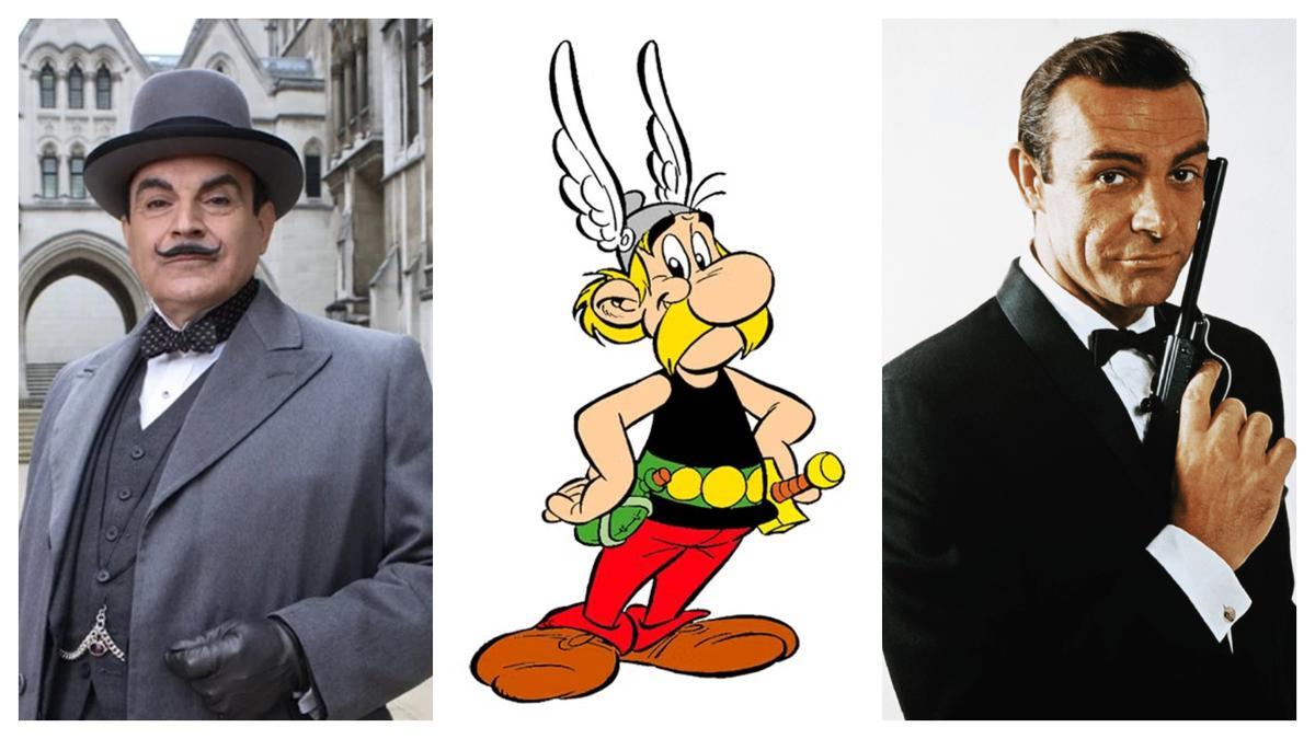 Personajes de leyenda: el Hercule Poirot de David Suchet, Asterix el Galo y el James Bond de Sean Connery