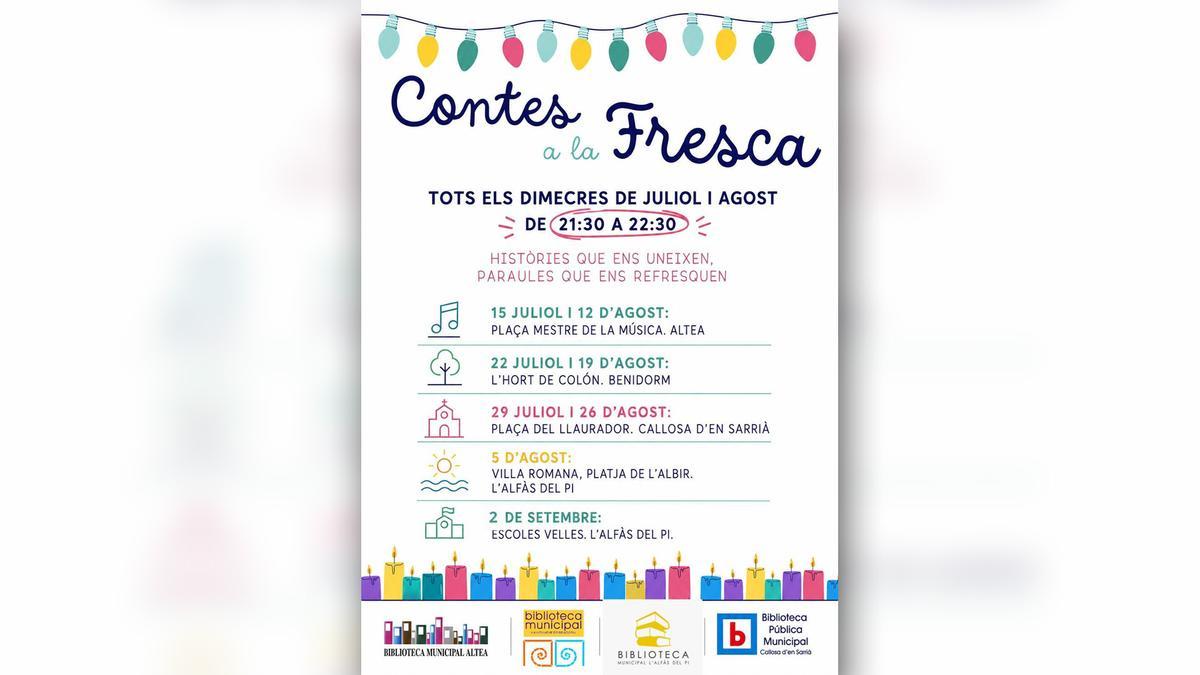 Cartel de la iniciativa "Contes a la fresca"