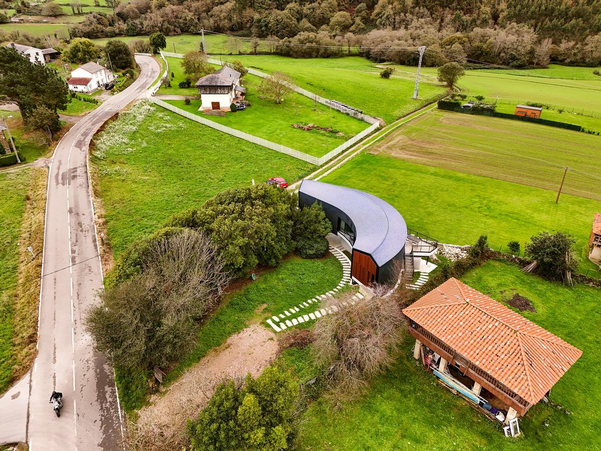 La casa desde una vista aérea.