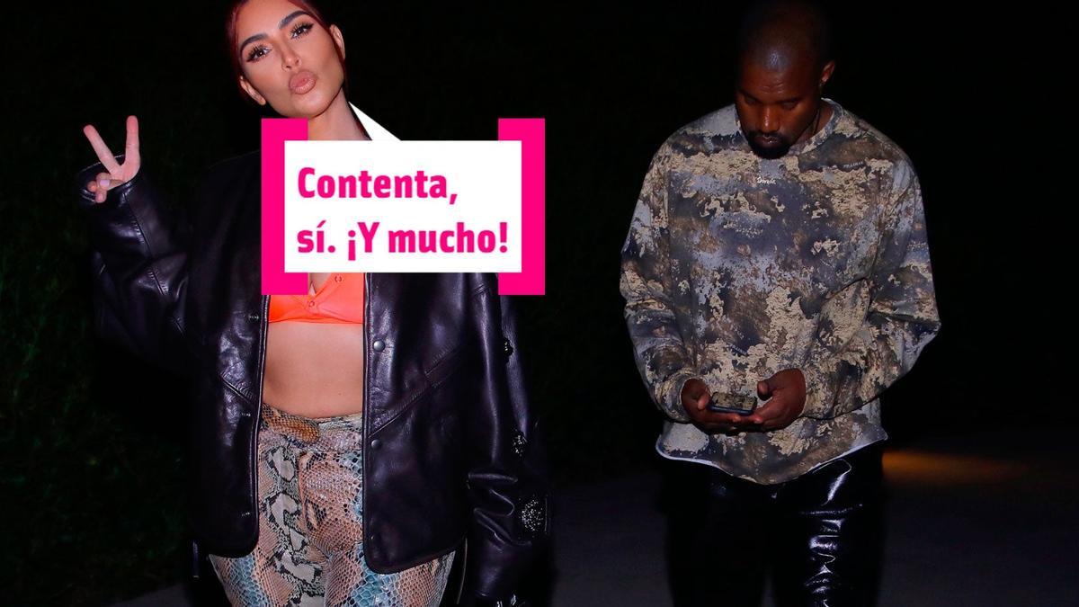 Kim Kardashian y Kanye West por la calle (de noche)