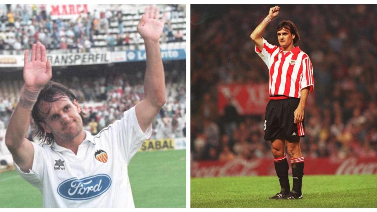 Jugadores de Athletic y Valencia