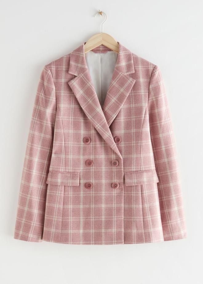 Blazer de cuadros rosa pastel, de &amp; Other Stories