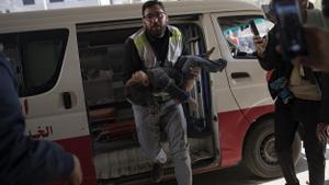 Injured Palestinians taken at Khan Yunis hospital as Israel continues to strike Gaza