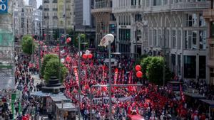 Manifestación en Madrid en el día del trabajador el pasado 1 de mayo. EPC