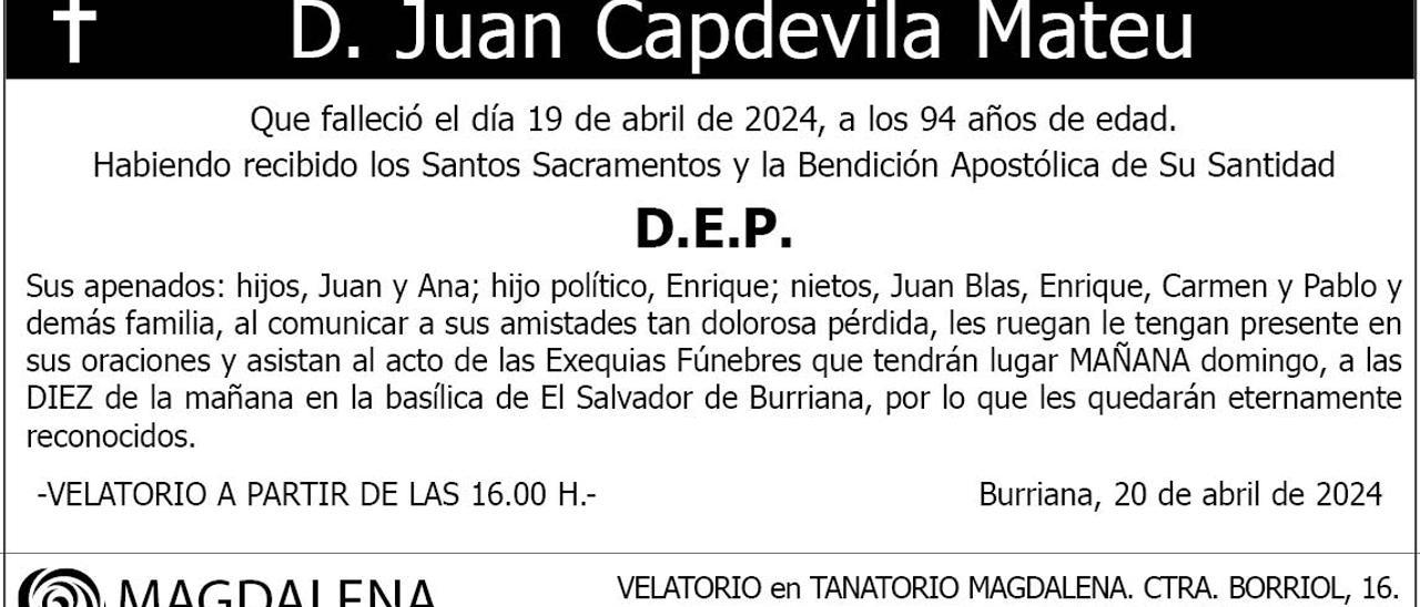 D. Juan Capdevila Mateu