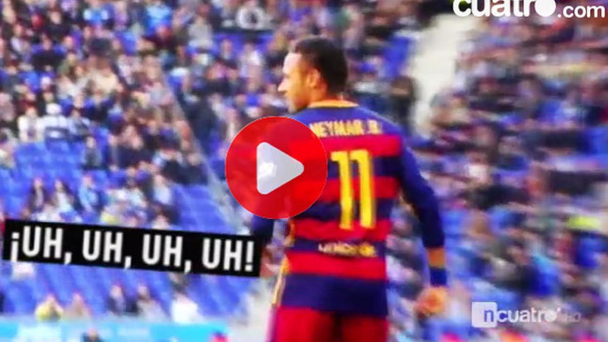 Una imagen del vídeo de Deportes Cuatro que aborda lo sucedido con Neymar en Cornellà-El Prat