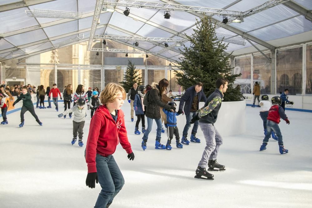 Ambiente en la pista de hielo de Oviedo