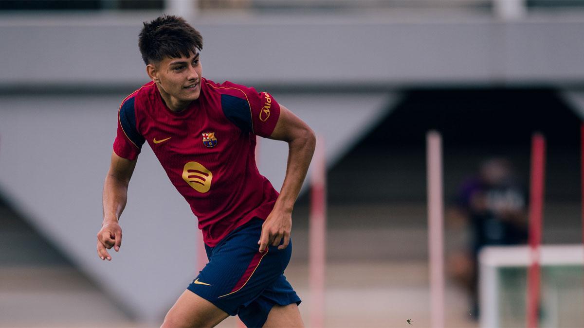 Brian Fariñas, en un entrenamiento de esta semana