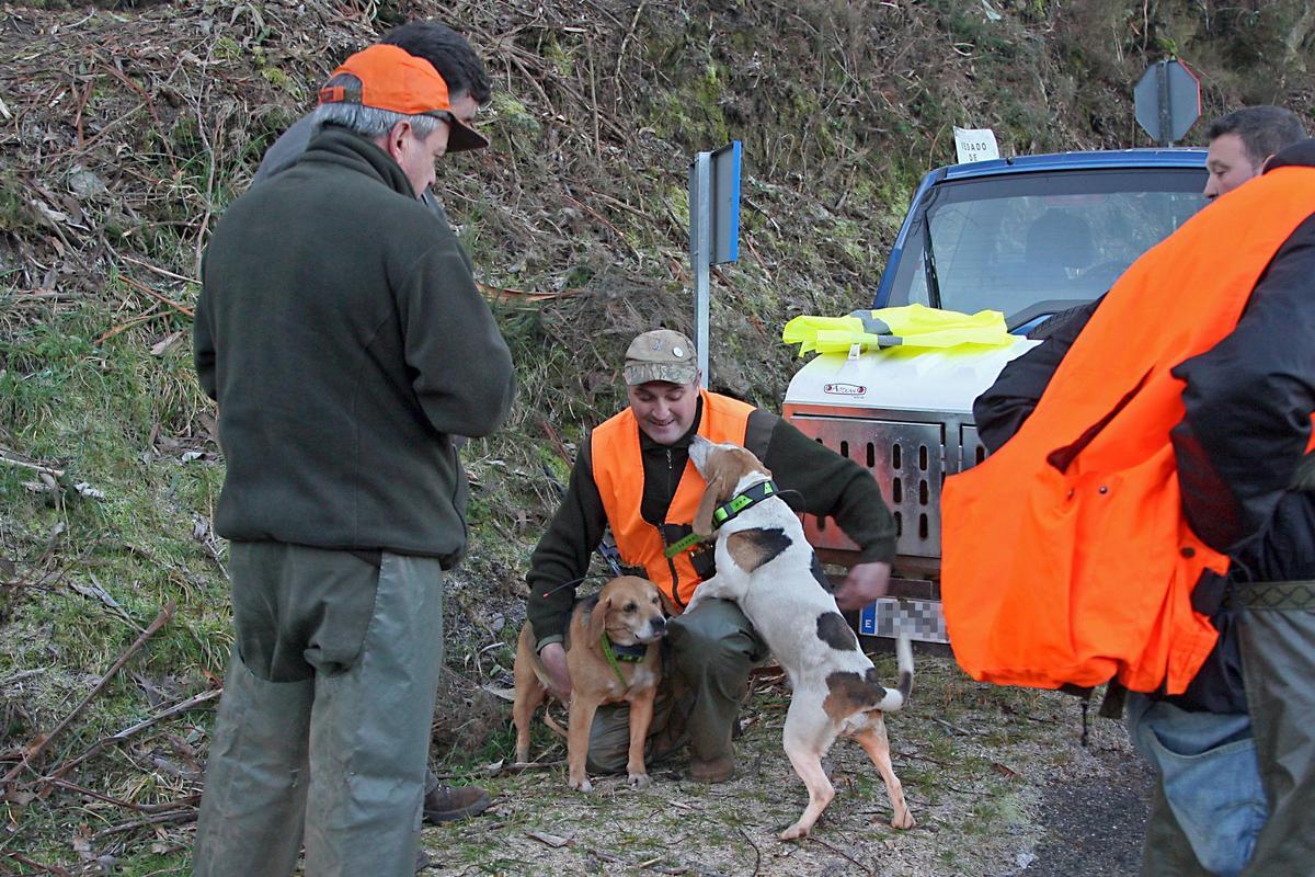 Cazadores durante un descanso.