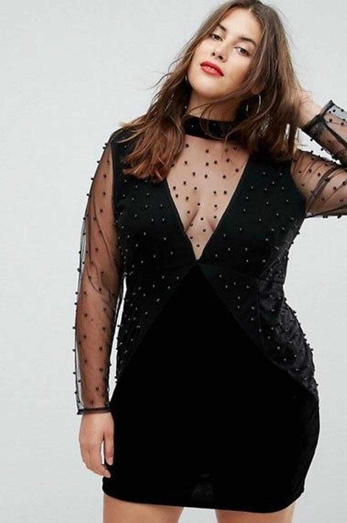 Vestido negro transparencias Asos