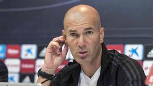 Zidane, durante una rueda de prensa