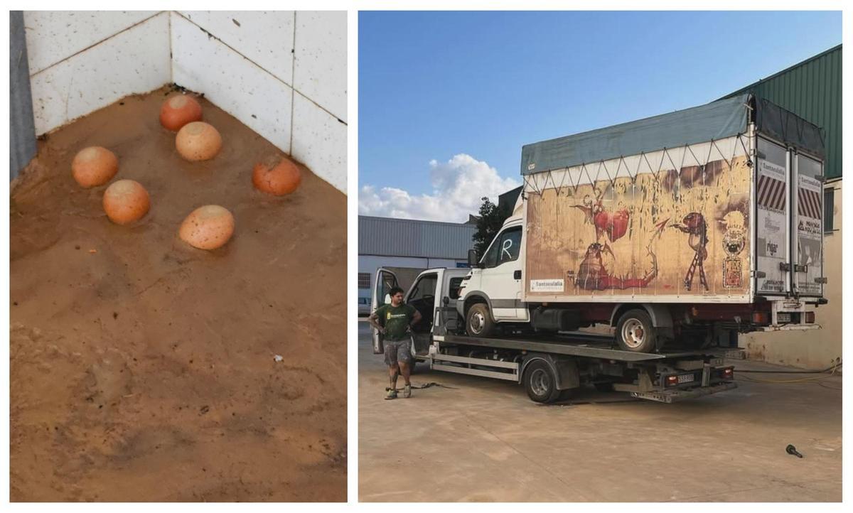 Media docena de huevos y la camioneta en el taller de Pedro Santaeulalia