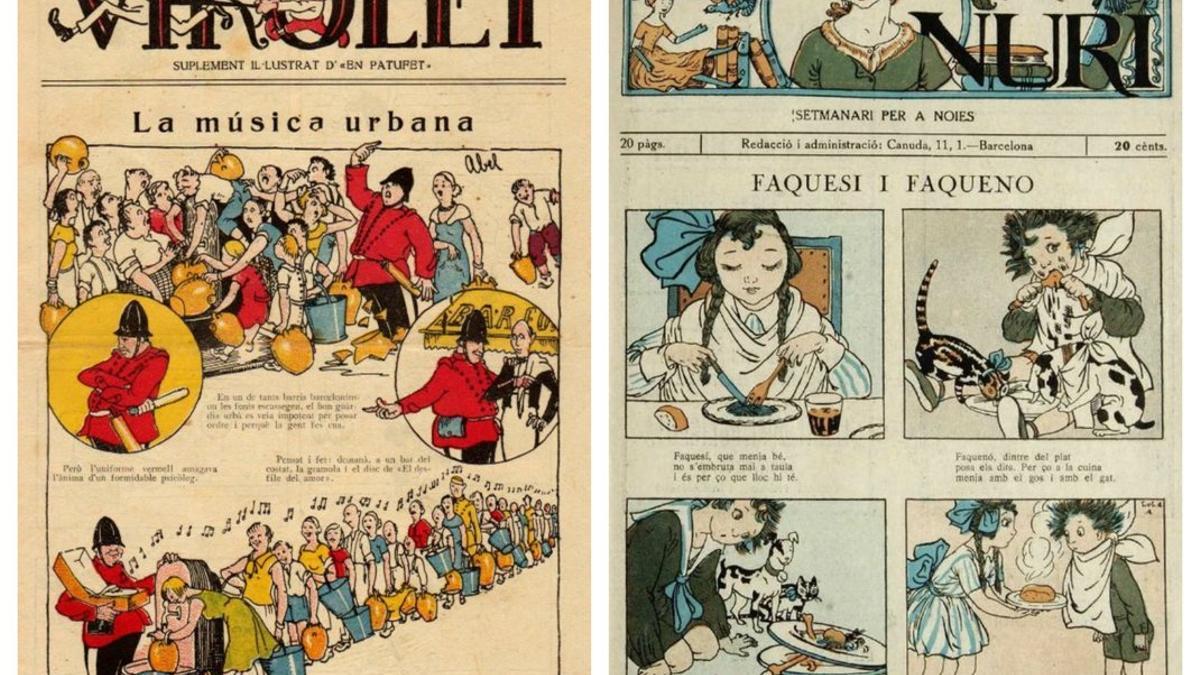 Principio del siglo XX.Las primeras historietistas quedaron relegadas al mundo infantil. Destacan Lola Anglada, que en este ejemplar de 1926 del semanario `La Nuri¿ explica cómo tienen que comportarse las niñas (izquierda); o Abel, el alias masculino